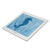  Zee Paarden Delft Blue Dutch Style Nautical Tegeltje (Zijkant)