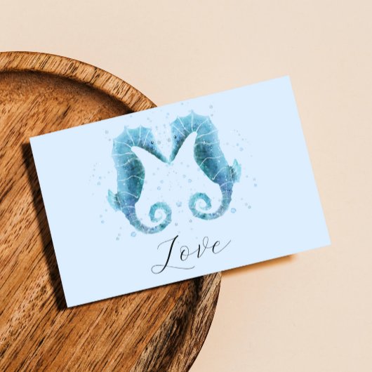 Zee Paarden met doorsnede Waterverf Valentine Day Feestdagen Kaart