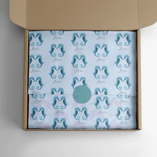 Zee Paarden met doorsnede Waterverf Valentine Day Tissuepapier