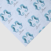 Zee Paarden met doorsnede Waterverf Valentine Day Tissuepapier (Detail)