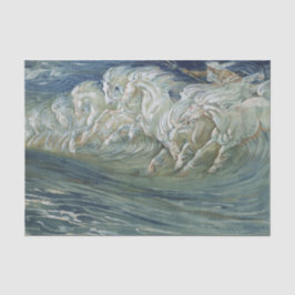 Zee paarden ontkoppelen tissuepapier