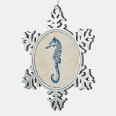  Zee Paarden Tin Sneeuwvlok Ornament (Rechts)