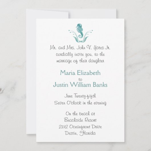 Zee Paardenband uitnodiging (Voorkant)