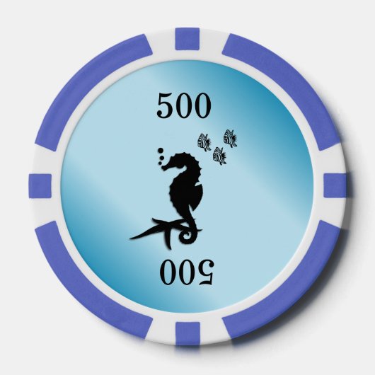 Zee Paardenblauw Poker Chips (Voorkant)