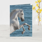 Zee paardenfokkerij - Wenskaart Kaart (Gele Bloem)