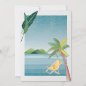 Zee, Palm, Berg, Stoel Pensioen Partij Kaart (Achterkant)