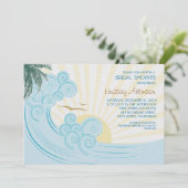 Zee Palms Beach Bruids Douche Uitnodigingen (Staand voorkant)