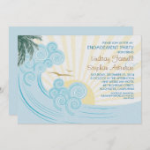 Zee Palms Beach verlovingsfeest uitnodigingen (Voorkant / Achterkant)