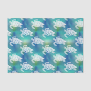 Zee - Papier met blauw Aqua-weefsel