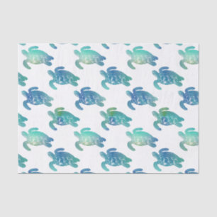 Zee - Papier met blauw Aqua-weefsel