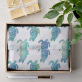 Zee - Papier met blauw Aqua-weefsel (Geschenk)