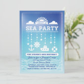 Zee Party Invitation Kaart (Staand voorkant)