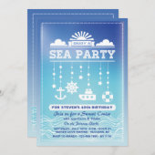 Zee Party Invitation Kaart (Voorkant / Achterkant)