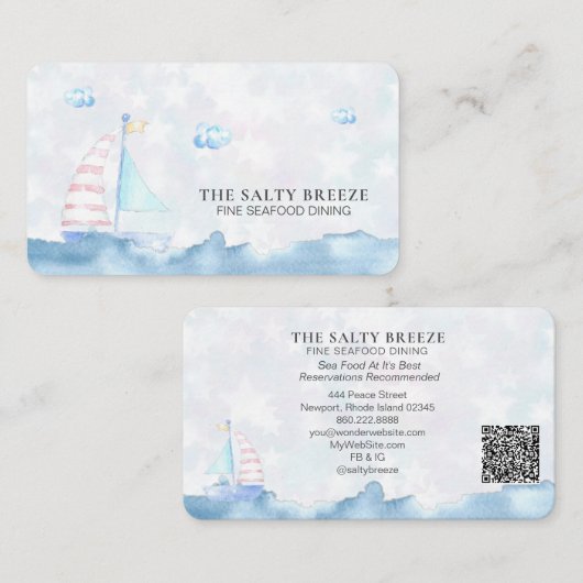 *~* Zee pastel Visitekaartje (Voorkant / Achterkant)