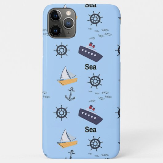 Zee patroon op blauw Case-Mate iPhone case (Achterkant)