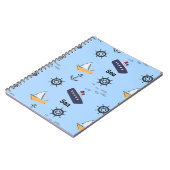 Zee patroon op blauw notitieboek (Linkerzijde)