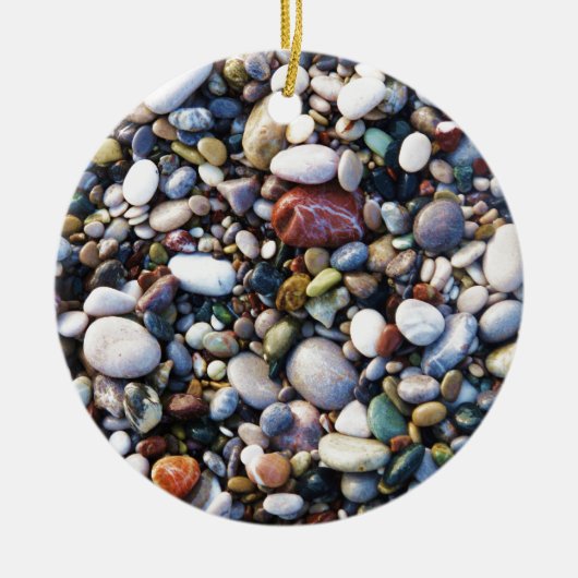 Zee Pebbles Beach Stones Rhodos Griekenland Keramisch Ornament (Voorkant)
