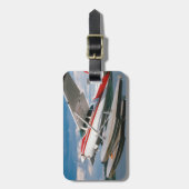 Zee Plane Opstarten, Victoria Herfsten, Zimbabwe Bagagelabel (Voorkant verticaal)