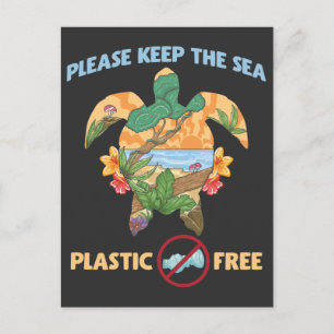 Zee Plastic Free Save Zee Animals Ocean Turtle Briefkaart