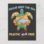 Zee Plastic Free Save Zee Animals Ocean Turtle Briefkaart (Voorkant)