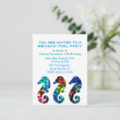 Zee Pool Party Invitation Kaart (Staand voorkant)