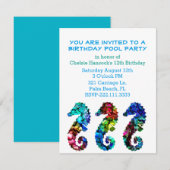 Zee Pool Party Invitation Kaart (Voorkant / Achterkant)