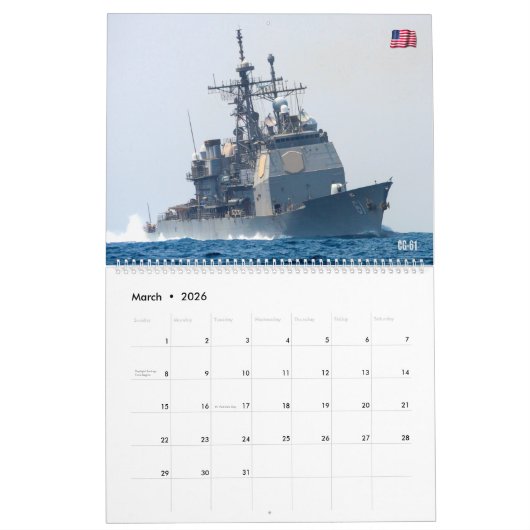 ZEE POWER - US Naval Vessels Kalender (Mar 2026)