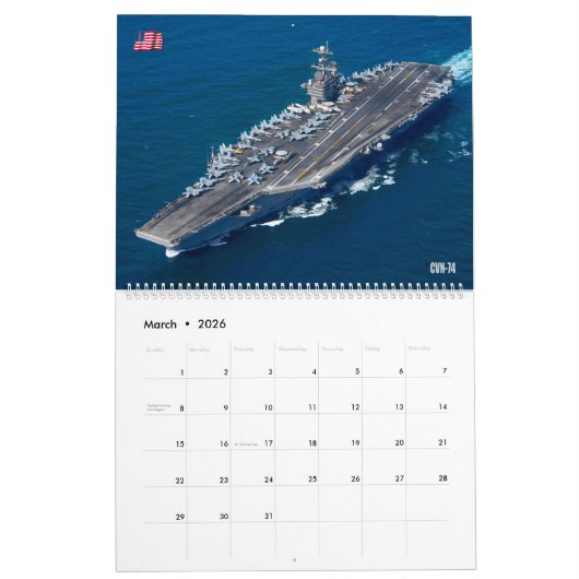 ZEE POWER - US Naval Vessels Kalender (Mar 2026)