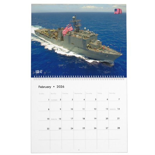 ZEE POWER - US Naval Vessels Kalender (Feb 2026)
