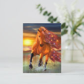 Zee Prancer Fantasy Horse die op strand loopt Briefkaart (Staand voorkant)