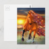 Zee Prancer Fantasy Horse die op strand loopt Briefkaart (Voorkant / Achterkant)