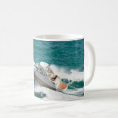 Zee Ray Boats Coffee Mugs Cups Ceramic White Boat Koffiemok (Voorkant rechts)