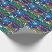 Zee Red Lighthouse Sailing Ships Shore Starry Sky Cadeaupapier (Hoek)