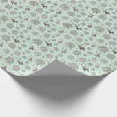Zee rendierpatroon groen of aangepaste kleur beves cadeaupapier (Hoek)