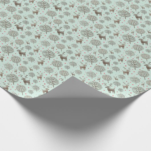 Zee rendierpatroon groen of aangepaste kleur beves cadeaupapier (Hoek)