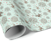 Zee rendierpatroon groen of aangepaste kleur beves cadeaupapier (Rol Hoek)
