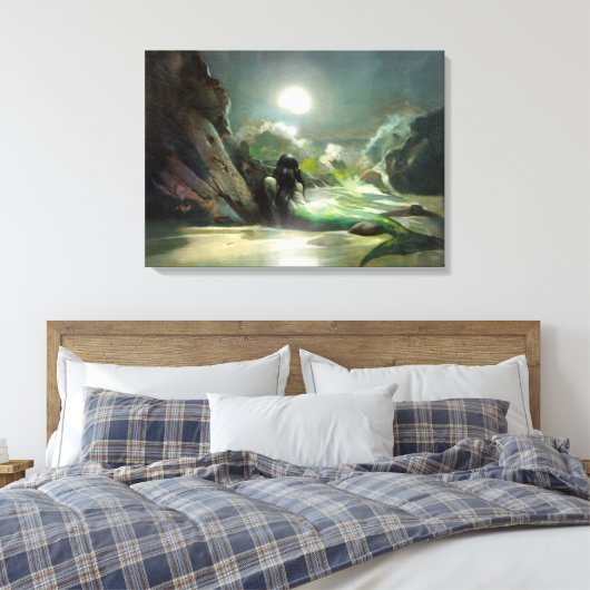 Zee Reverie Mermaid Canvas Afdruk (Insitu (Slaapkamer))