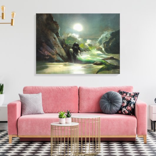 Zee Reverie Mermaid Canvas Afdruk (Insitu (Woonkamer))