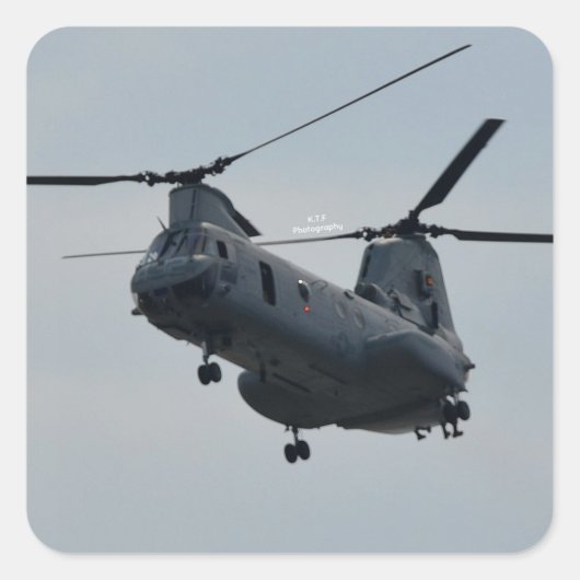 Zee ridder CH-46 Vierkante Sticker (Voorkant)