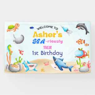 ZEE-riously Fun Ocean Protector Bday Party Decor Spandoek
