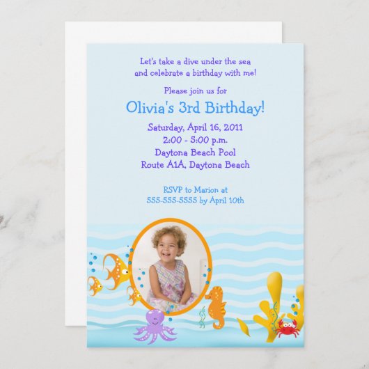 ZEE RITTERS onder het Zee *FOTO* Birthday 5x7 Kaart (Voorkant / Achterkant)