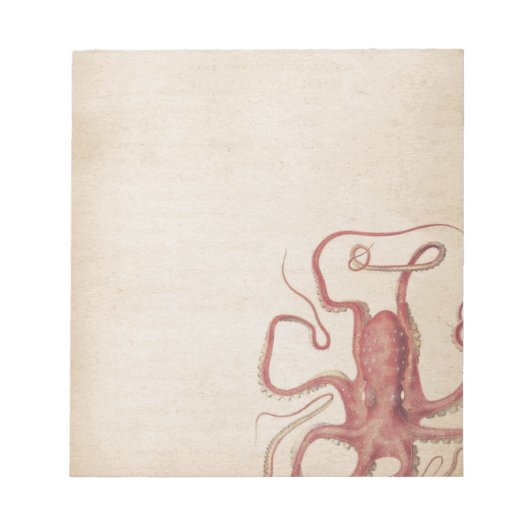 Zee Roos Roze Steampunk Octopus Natuur Notitieblok (Voorkant)