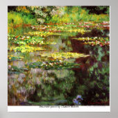 Zee roos vijver van Claude Monet Poster (Voorkant)