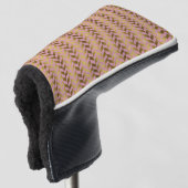 Zee Roze en Gold Herringbone Golfheadcover (3/4 voorkant)