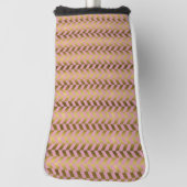Zee Roze en Gold Herringbone Golfheadcover (Draai 90)