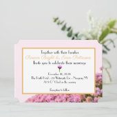 Zee Roze en gouden bloemmotief Kaart (Staand voorkant)