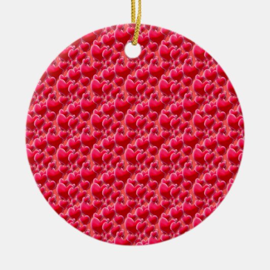 Zee roze harten keramisch ornament (Voorkant)