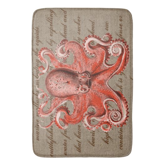  Zee Roze octopus Badmat (Voorkant Verticaal)