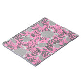Zee roze roze en grijs modern Zee levenspatroon Notitieboek (Linkerzijde)