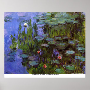 Zee rozen in vijver van Claude Monet Poster